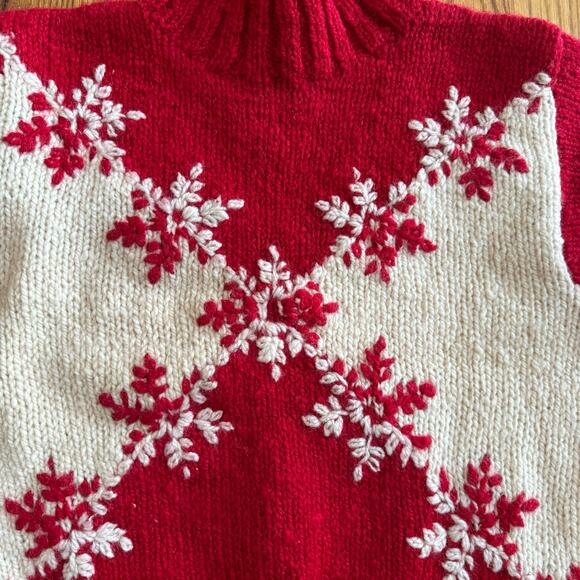 VTG Express Tricot Womens Small Christmas Sweater Wool Snowflake Holiday Chunky - Picture 6 of 16